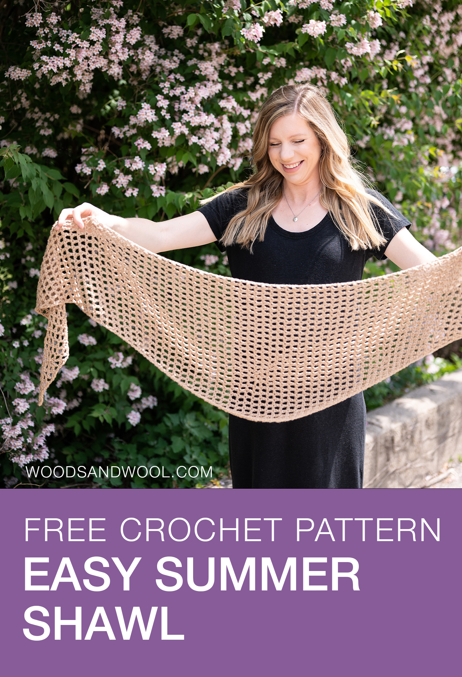 Free Crochet Pattern: Easy Summer Shawl - Woods and Wool