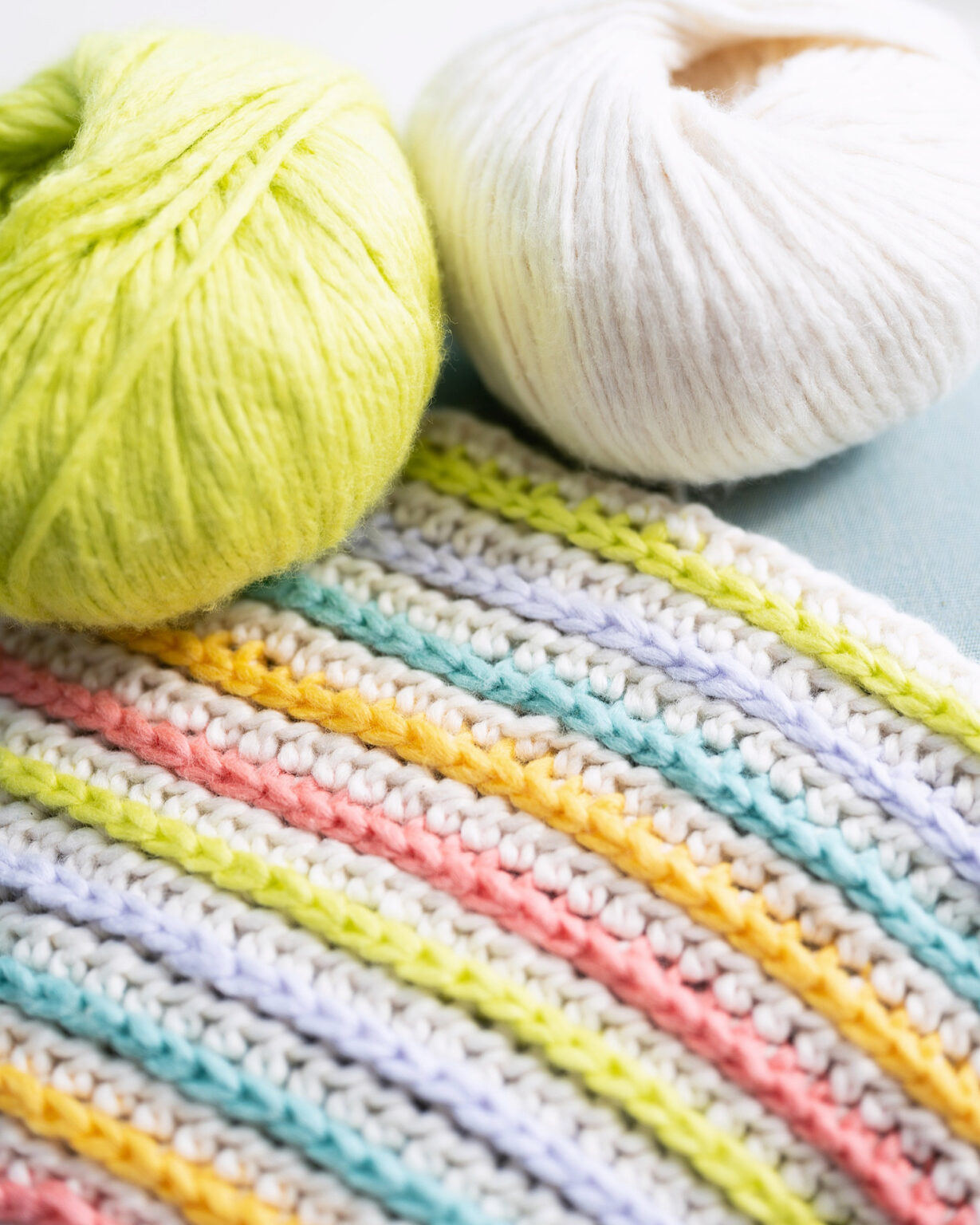 Rainbow Sherbet Baby Blanket Crochet Pattern - Woods and Wool